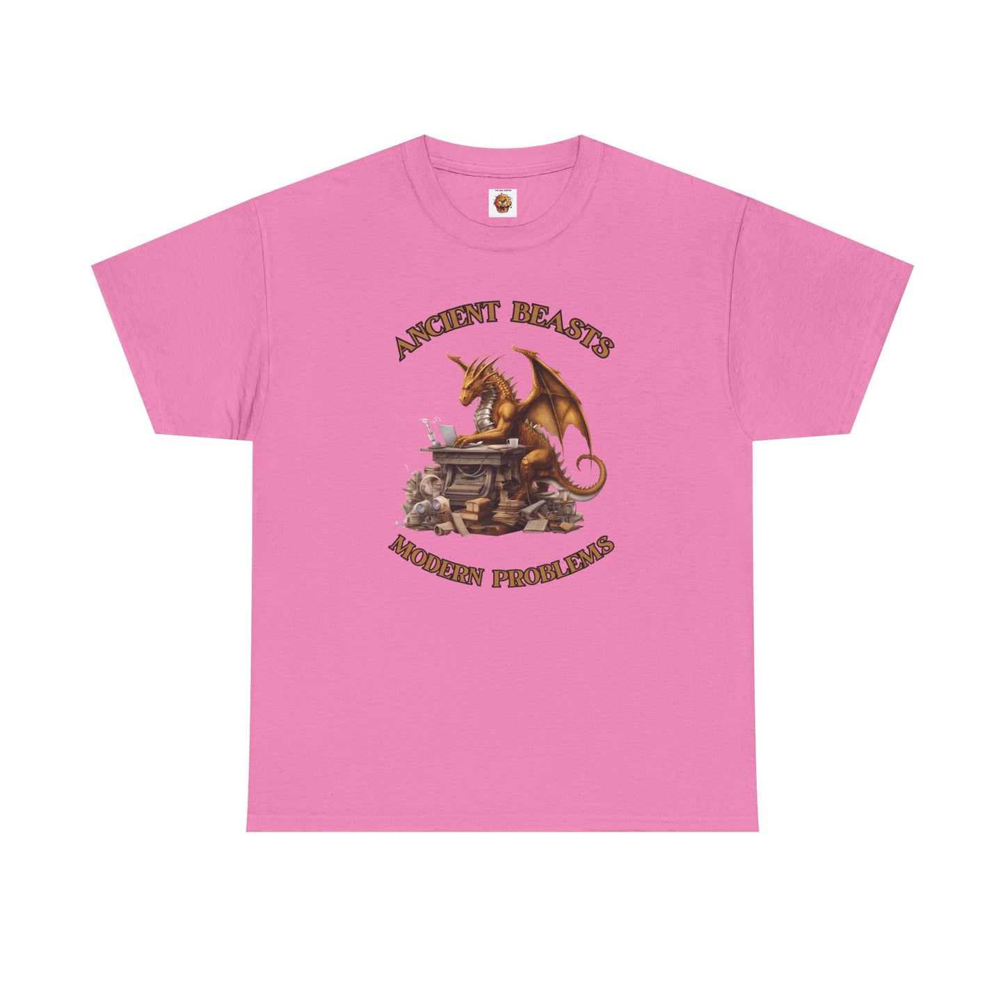 Dragons & Office Work Unisex Heavy Cotton Tee, Perfect Gift for Fantasy Lovers, Bookworms, T-Shirt for Dragon Enthusiasts, DND, RPG, TTRPG, Geek, Nerd, Reader