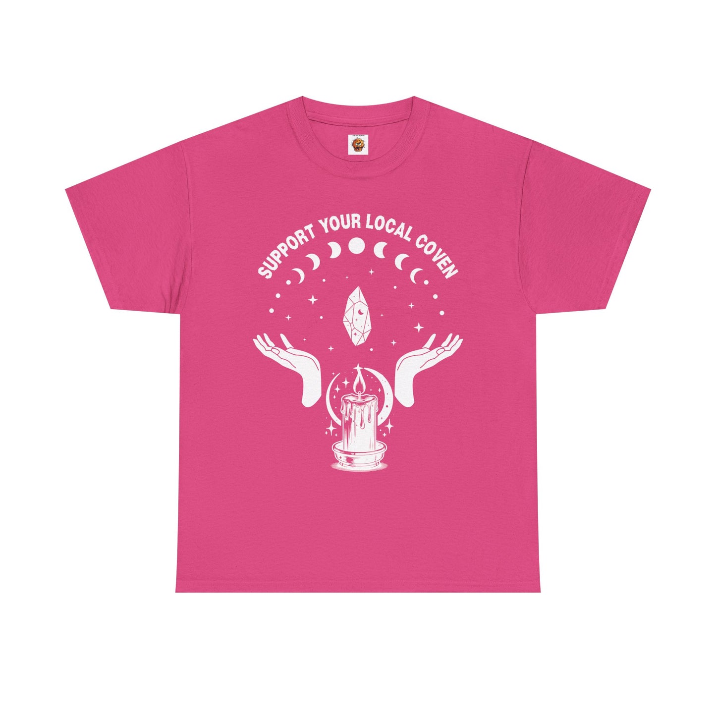 Support Your Local Coven Unisex Heavy Cotton Tee Shirt T-Shirt - Perfect for Halloween Lovers, Witch, Withcraft, Magic, Halloween, Geek, Nerd
