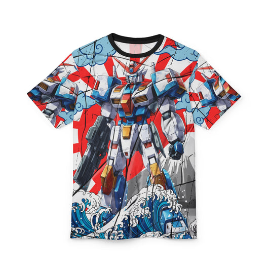 Mobile Suit Japanese Mecha Robot Town Sagami Kanagawa AOP Graphic Tee T-Shirt for Anime Fans, Manga, Weeb, Otaku, Geek, Nerd