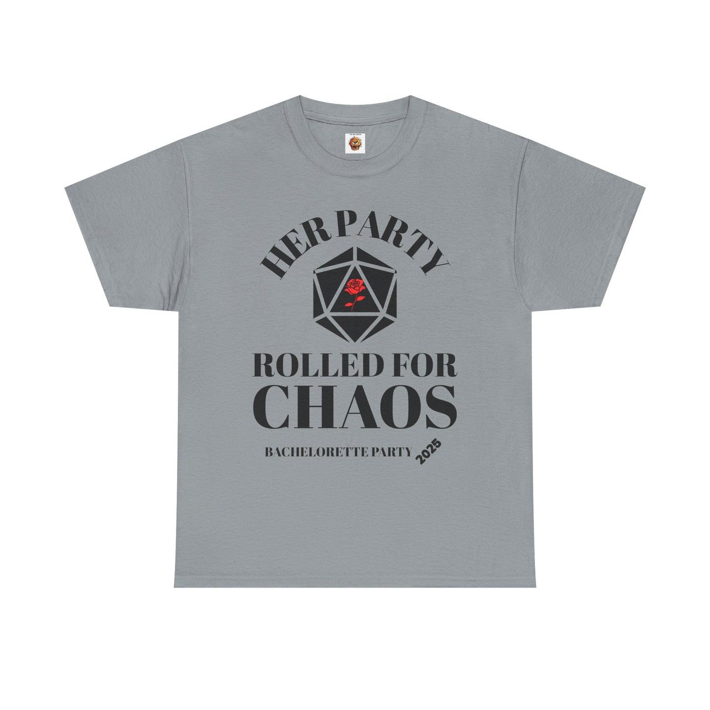 Rolled For Chaos Bachelorette Party 2025 Tee - Unisex Heavy Cotton Shirt, Weeding, Engagement, D&D, DND, RPG, TTRPG, Geek, Nerd