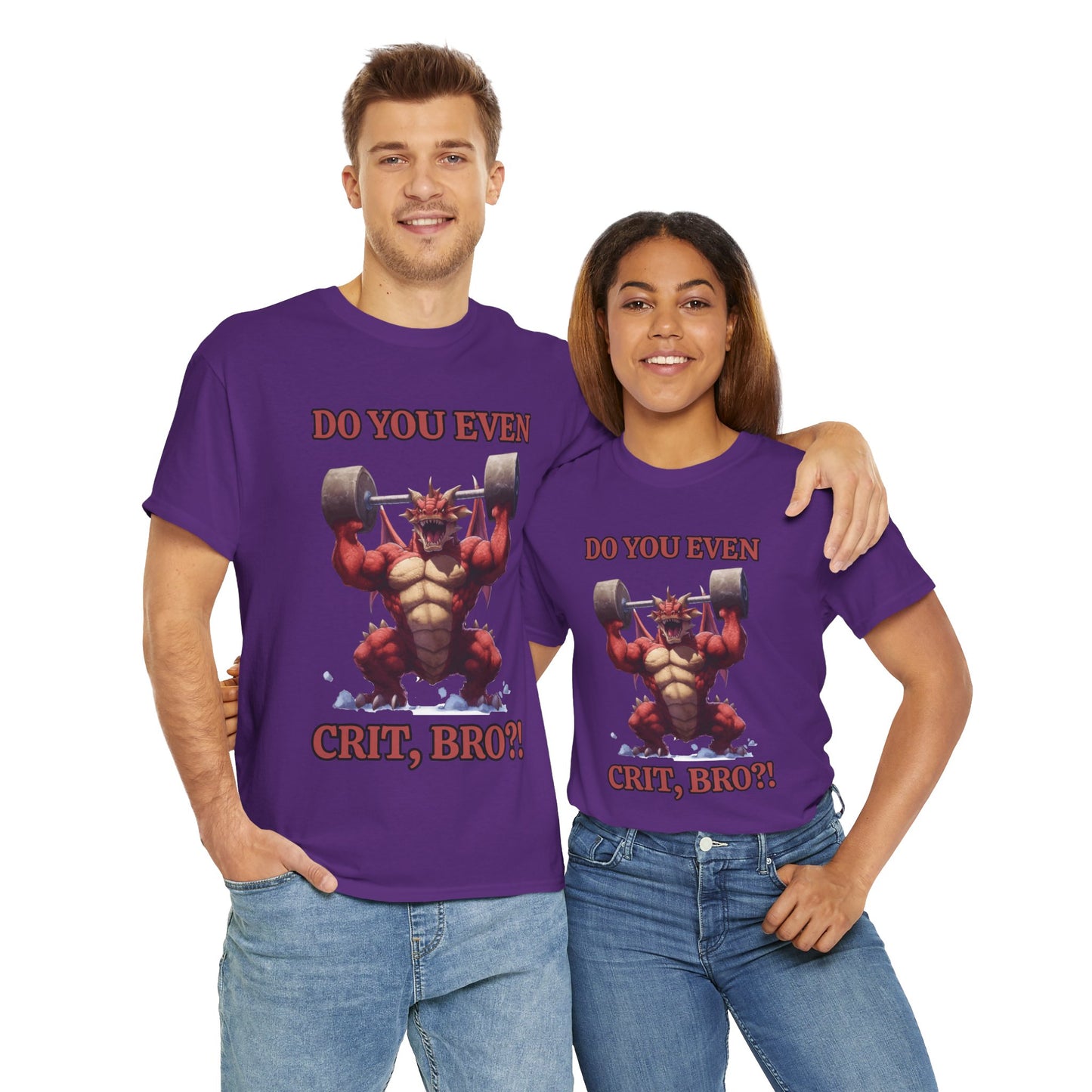 Muscle Tee for D&D Enthusiasts | Gym Humor | Do You Even Crit Bro? | Workout Gift | Unisex Heavy Cotton Tee, Funny Gym Shirt, DND, RPG, TTRPG, Geek, Nerd, Dragon