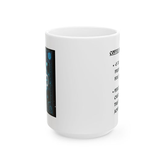 Funny Motivational Ceramic Cup - Coffee Mug Of Focus Magic Item Card Design (11oz & 15oz) - D&D, DND, RPG, TTRPG, Roleplaying, Geek, Nerd