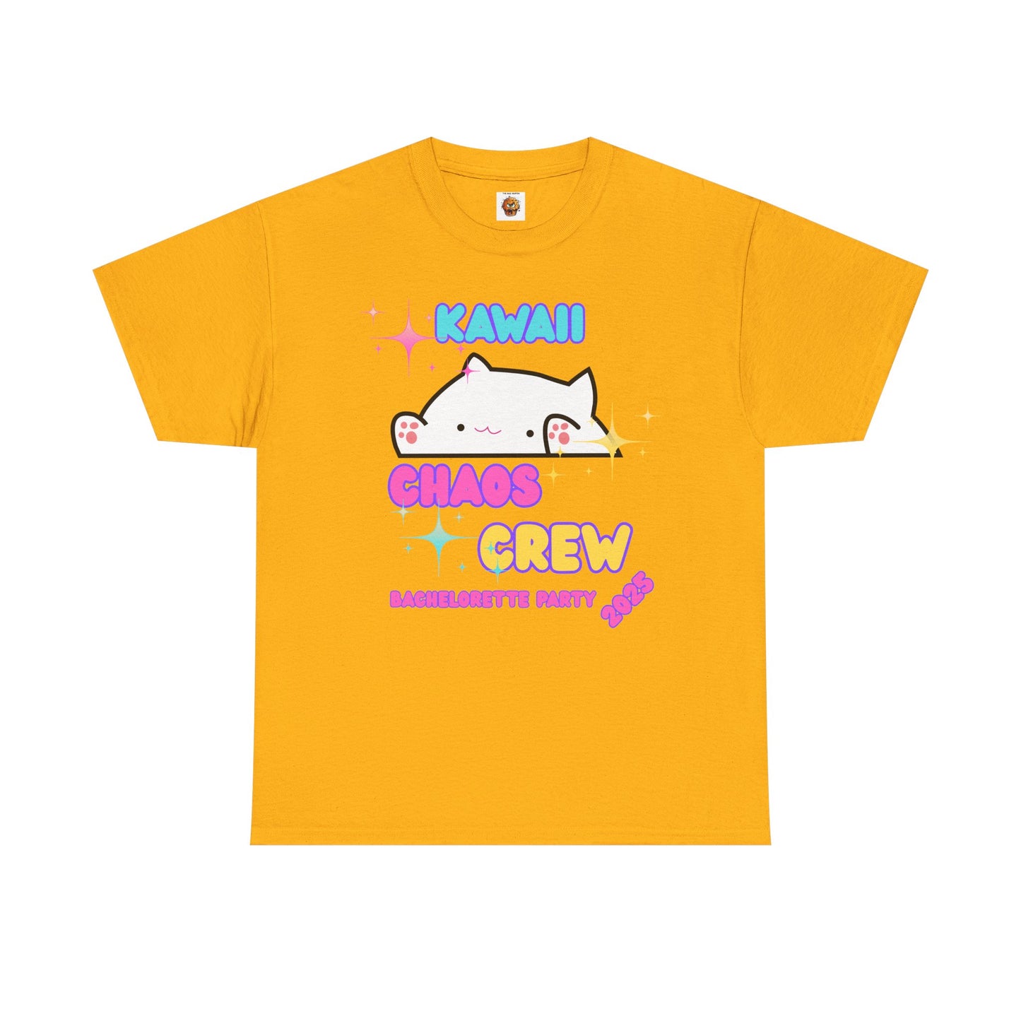 Cute Kawaii Chaos Crew Bachelorette Party 2025 Unisex Heavy Cotton Tee - Perfect for Anime Lovers, Funny, Weeb, Otaku, Geek, Nerd, Cat