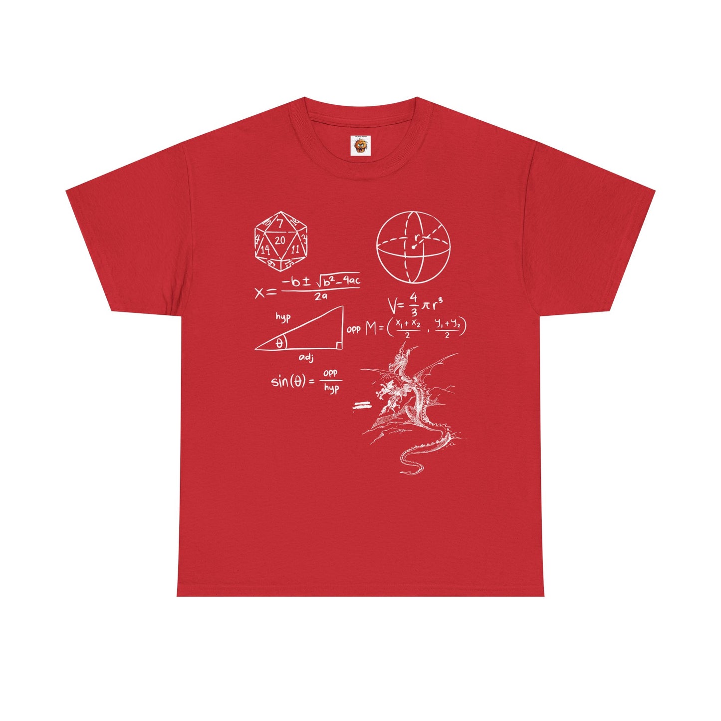'The Science Of A D20' Mathematical Dungeon & Dragon Tee | Science Shirt for Nerds, Gifts for Geeks, Math Lover Apparel, Unisex Cotton Top, DND, RPG, TTRPG, Nerd, Dice