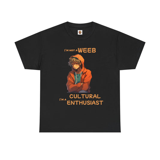 Cultural Enthusiast Unisex Heavy Cotton Tee Shirt - I'm Not a Weeb Graphic T-Shirt, Shonen Anime, Geek, Nerd