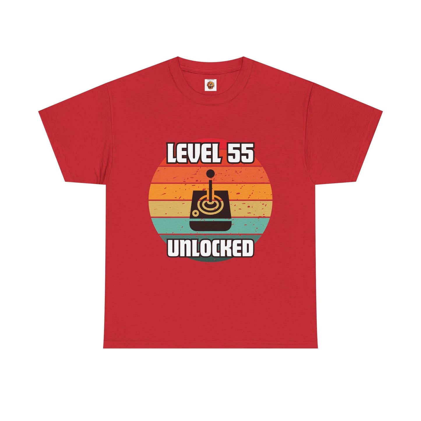 Gaming Level 55 Unlocked Tee - Unisex Heavy Cotton T-Shirt, Video Game, Gamer, Happy Birthday Shirt, Geek, Nerd, Retro