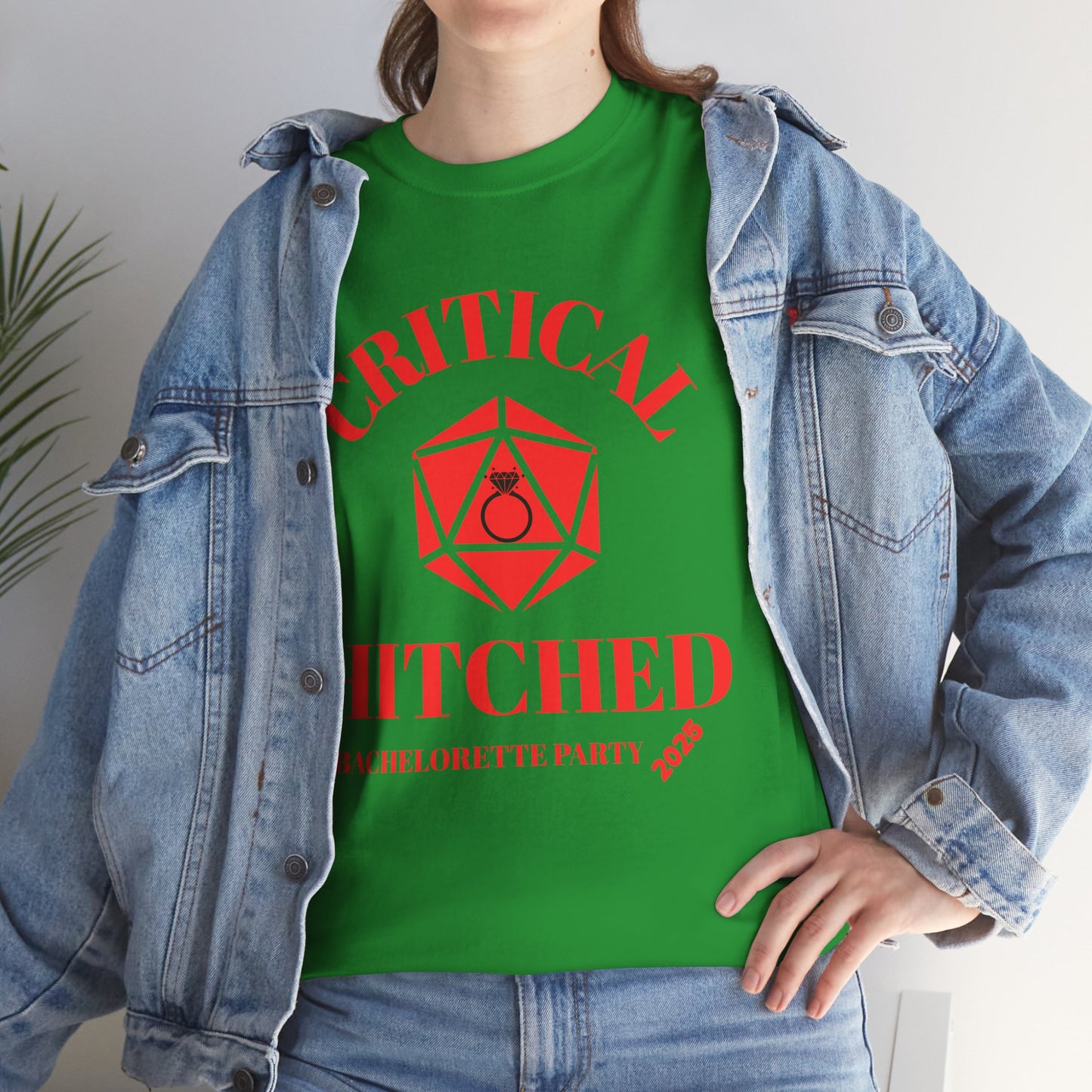 Critical Hitched Bachelorette Party 2025 Tee - Unisex Heavy Cotton, D&D, DND, RPG, TTRPG, Geek, Nerd, Wedding, Engagement