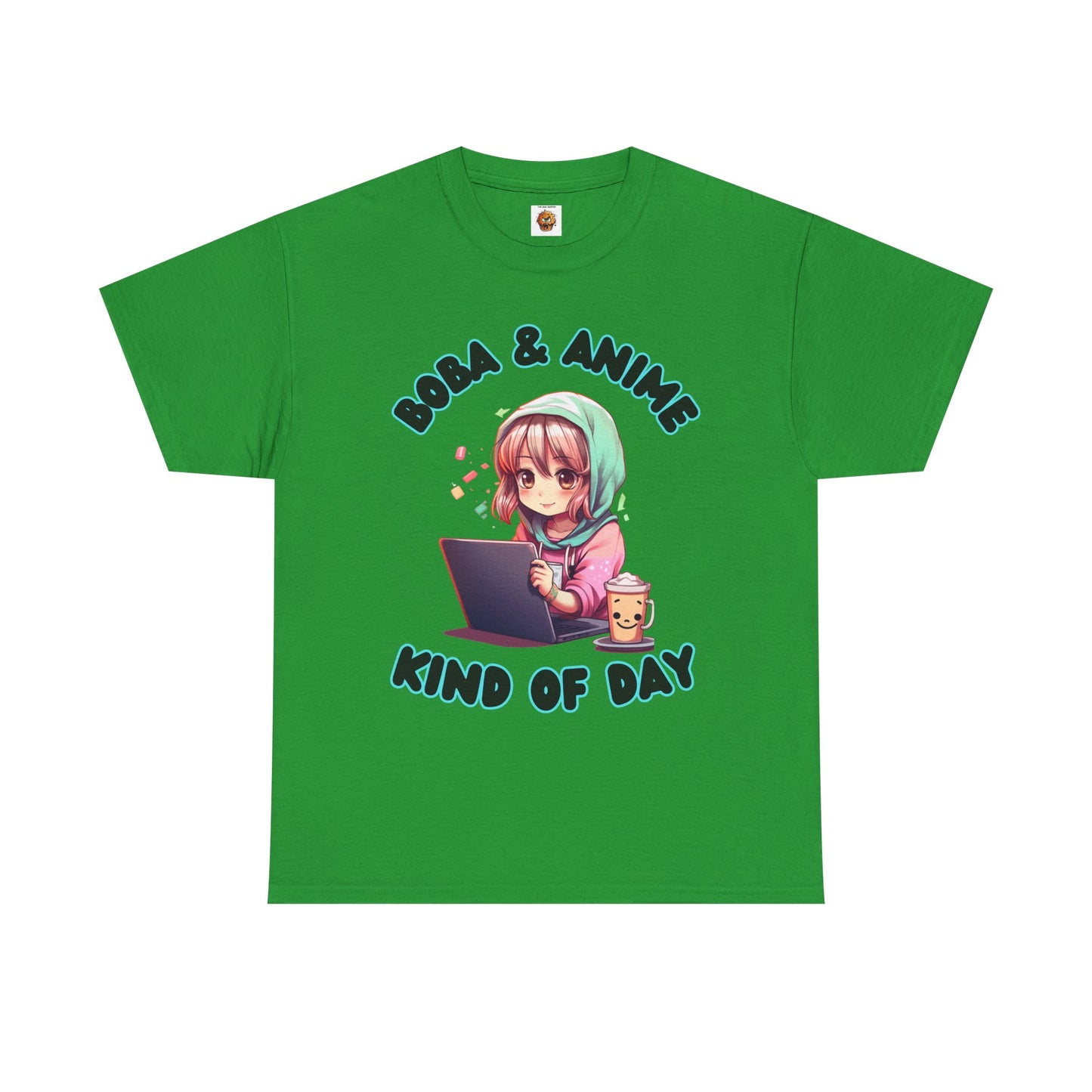 Cute Kawaii Chibi Girl Boba & Anime Unisex Heavy Cotton Tee Shirt T-Shirt - Perfect for Relaxing Days, Weeb, Otaku, Geek, Nerd