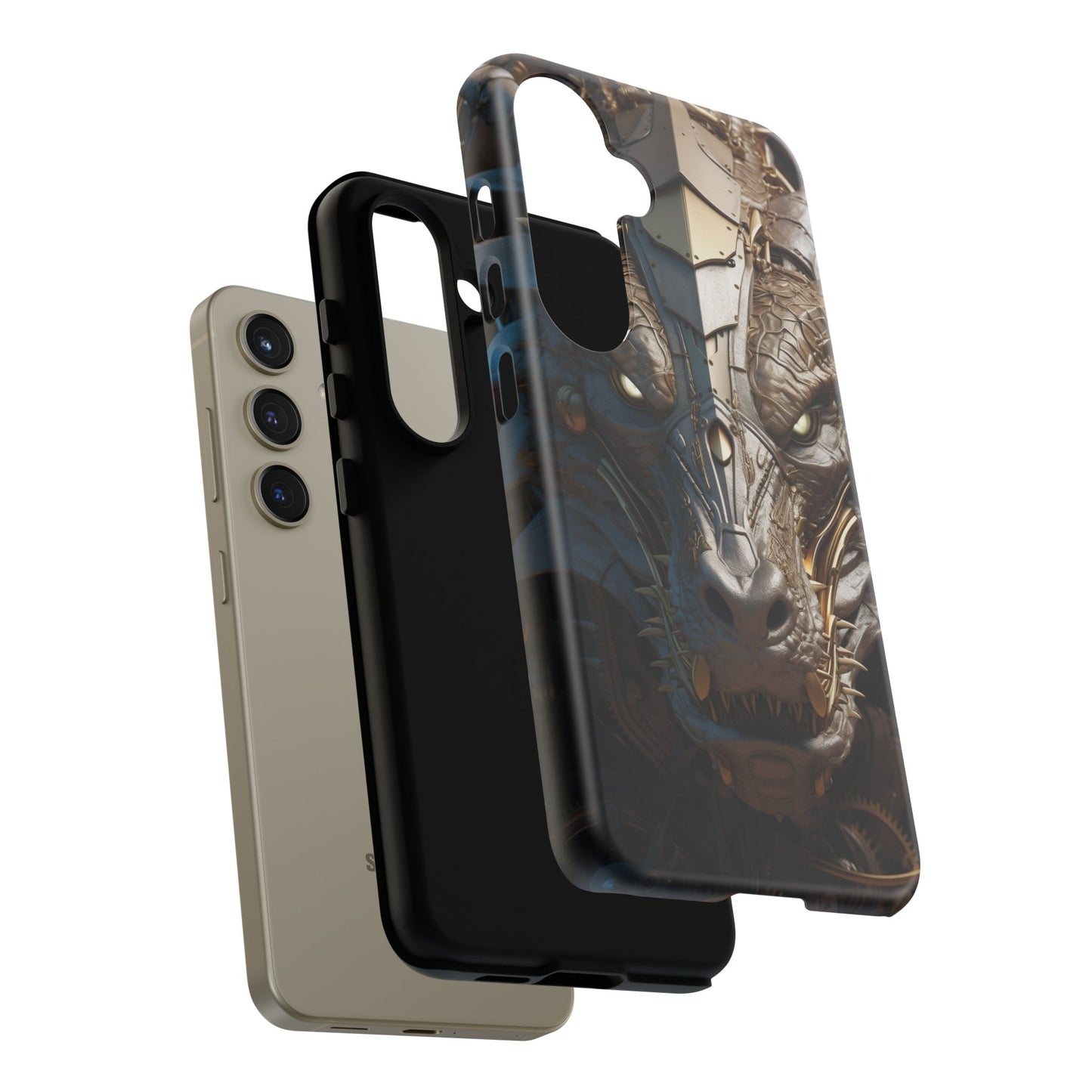 Hyper Realistic 3D Design Clockwork Dragon Phone Case - For Fantasy Lovers, D&D, RPG, TTRPG, Geek, Nerd