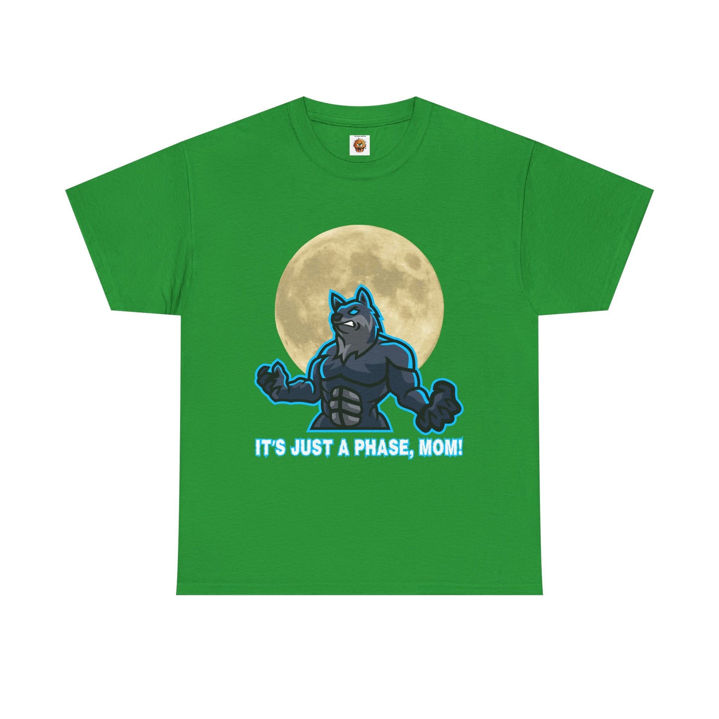 'It's Just A Phase, Mom!' Moon & Werewolf Graphic Tee Shirt T-Shirt – Perfect for Teenagers and Moms! Funny, Horror, Scary, Gothic, Halloween, Geek, Nerd