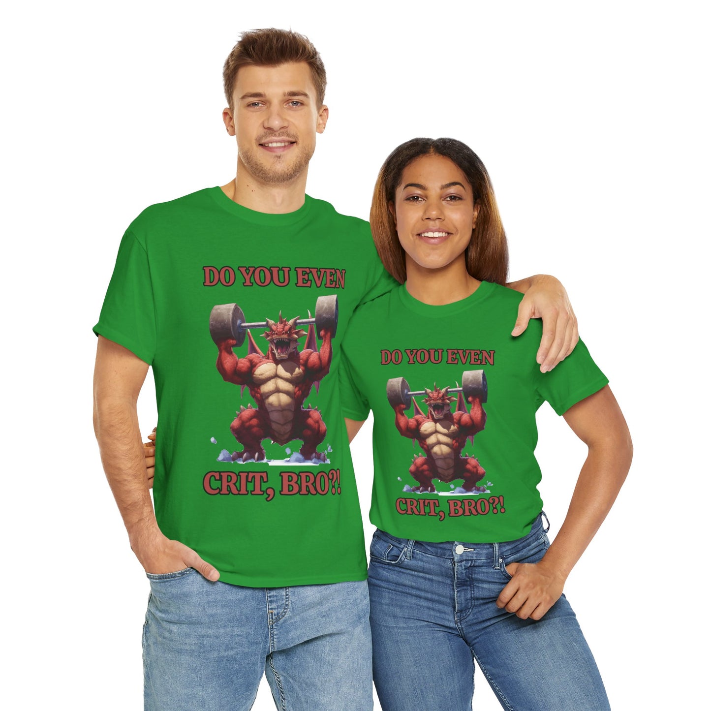 Muscle Tee for D&D Enthusiasts | Gym Humor | Do You Even Crit Bro? | Workout Gift | Unisex Heavy Cotton Tee, Funny Gym Shirt, DND, RPG, TTRPG, Geek, Nerd, Dragon