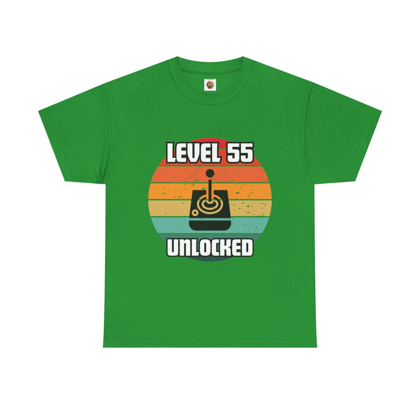 Gaming Level 55 Unlocked Tee - Unisex Heavy Cotton T-Shirt, Video Game, Gamer, Happy Birthday Shirt, Geek, Nerd, Retro