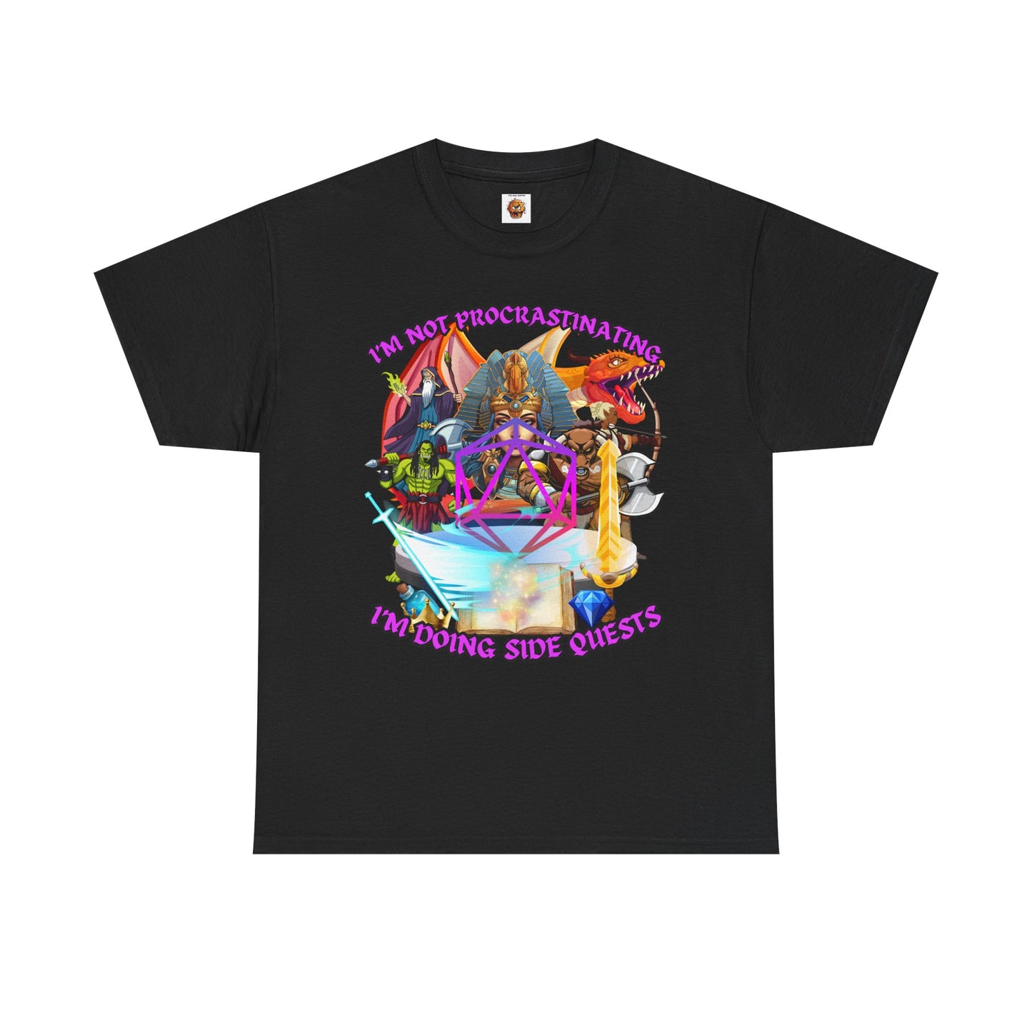 Quirky Funny Graphic Tee - "I'm Not Procrastinating, I'm Doing Side Quests" - Fun Gift for Gamers, Cozy Casual Wear, Summer Vibes, DND, RPG, TTRPG, Geek, Nerd