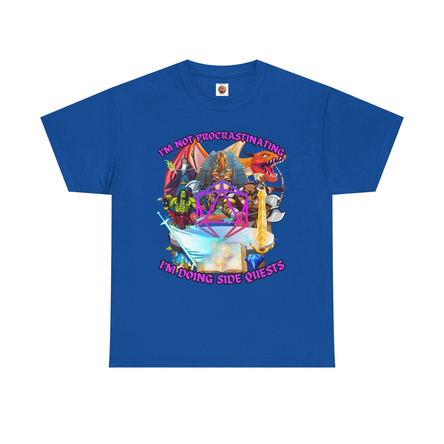 Quirky Funny Graphic Tee - "I'm Not Procrastinating, I'm Doing Side Quests" - Fun Gift for Gamers, Cozy Casual Wear, Summer Vibes, DND, RPG, TTRPG, Geek, Nerd
