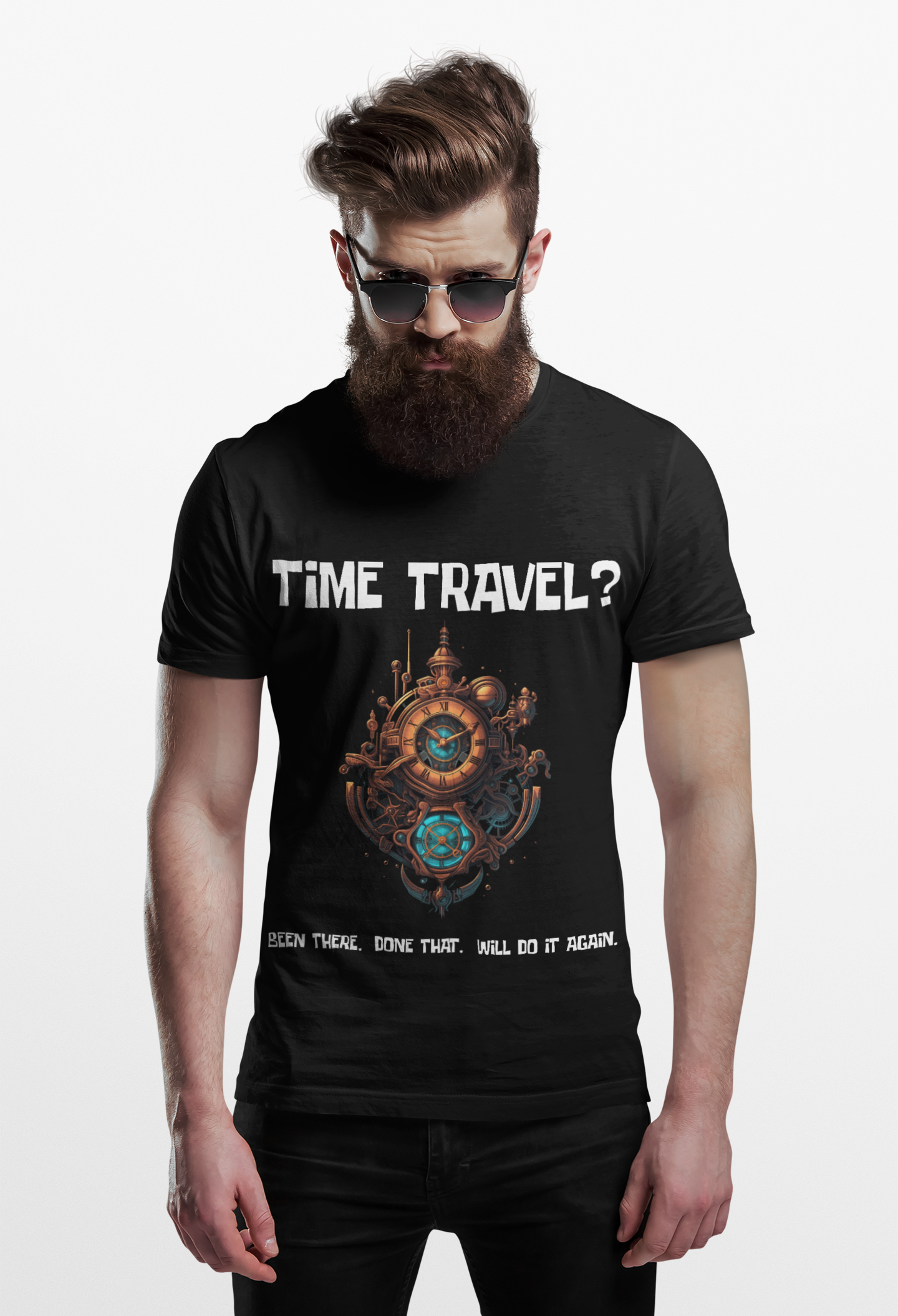 Time Travel Funny Mystical Unisex Heavy Cotton Tee Shirt - Unique Steampunk Design for Dreamers, Geek, Nerd, Science, Tech, Cyberpunk