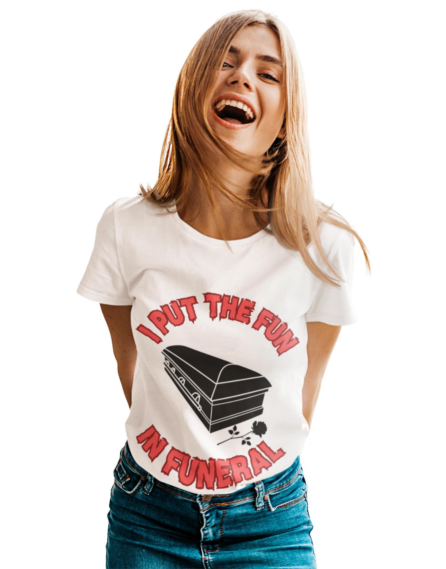 Funny Funeral Tee Shirt - I Put The Fun in Funeral Unisex Heavy Cotton T-Shirt, Dark Humor, Gothic, Horror, Halloween, Geek, Nerd