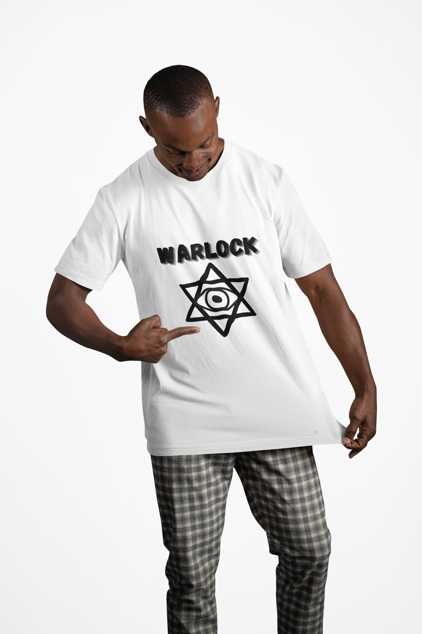 Warlock Icon Symbol Dungeons and Dragons DND Unisex Heavy Cotton Tee Shirt T-Shirt - RPG, TTRPG, Roleplaying, Geek, Nerd