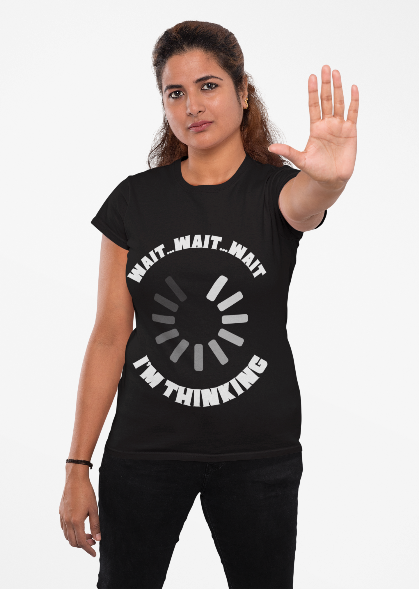 Funny Unisex Heavy Cotton Tee Shirt T-Shirt - "Wait... Wait... Wait I'm Thinking" Buffering, Science, Tech, Geek, Nerd