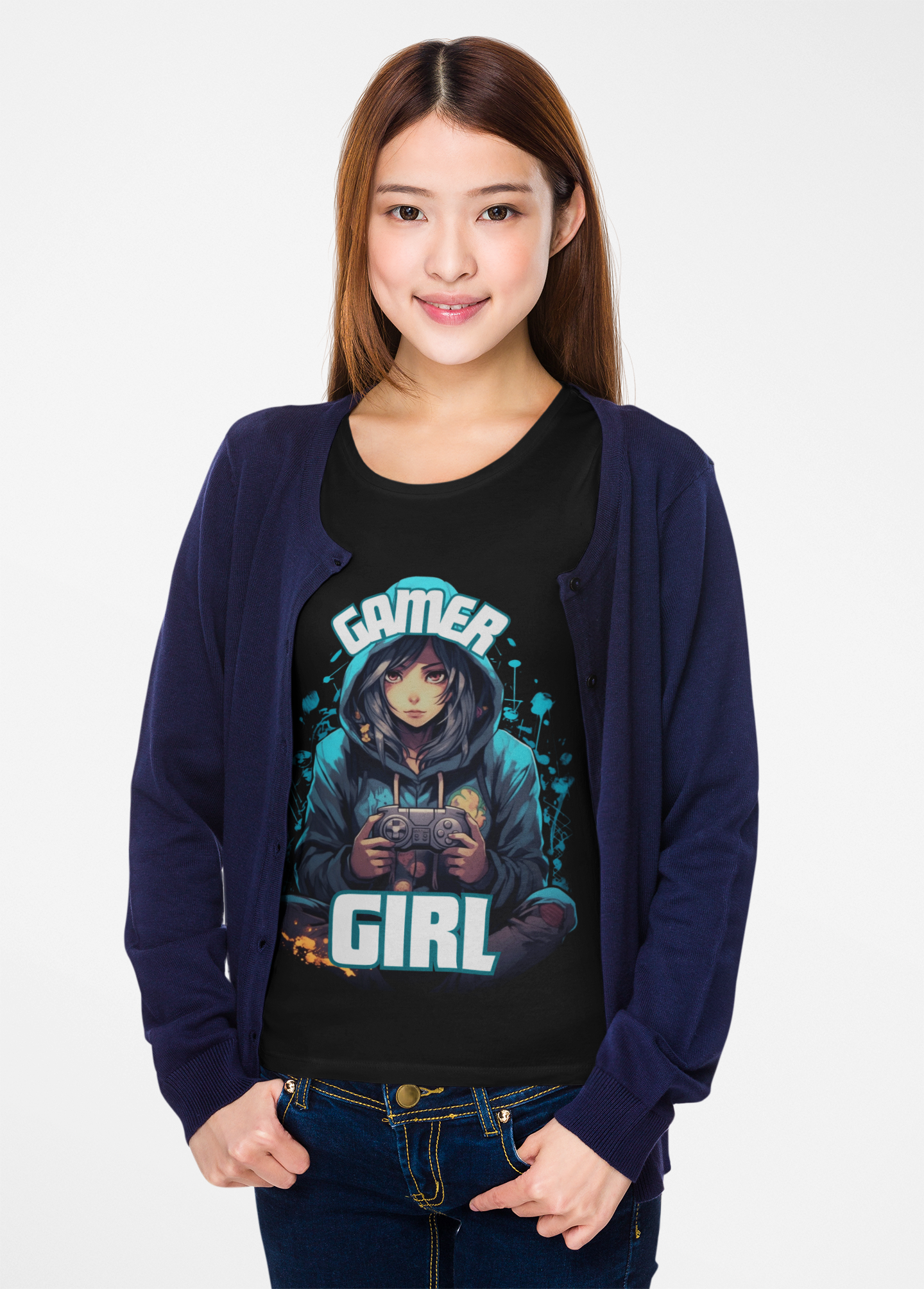 Gamer Girl Hoodie, Ear Phones, Controller Unisex Heavy Cotton Tee - Comfortable Casual Tee for Gaming Enthusiasts, Video Game, Geek, Nerd
