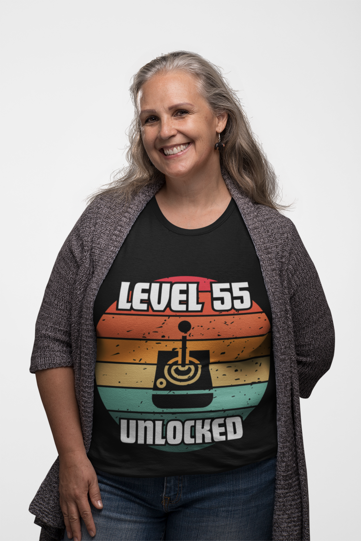 Gaming Level 55 Unlocked Tee - Unisex Heavy Cotton T-Shirt, Video Game, Gamer, Happy Birthday Shirt, Geek, Nerd, Retro