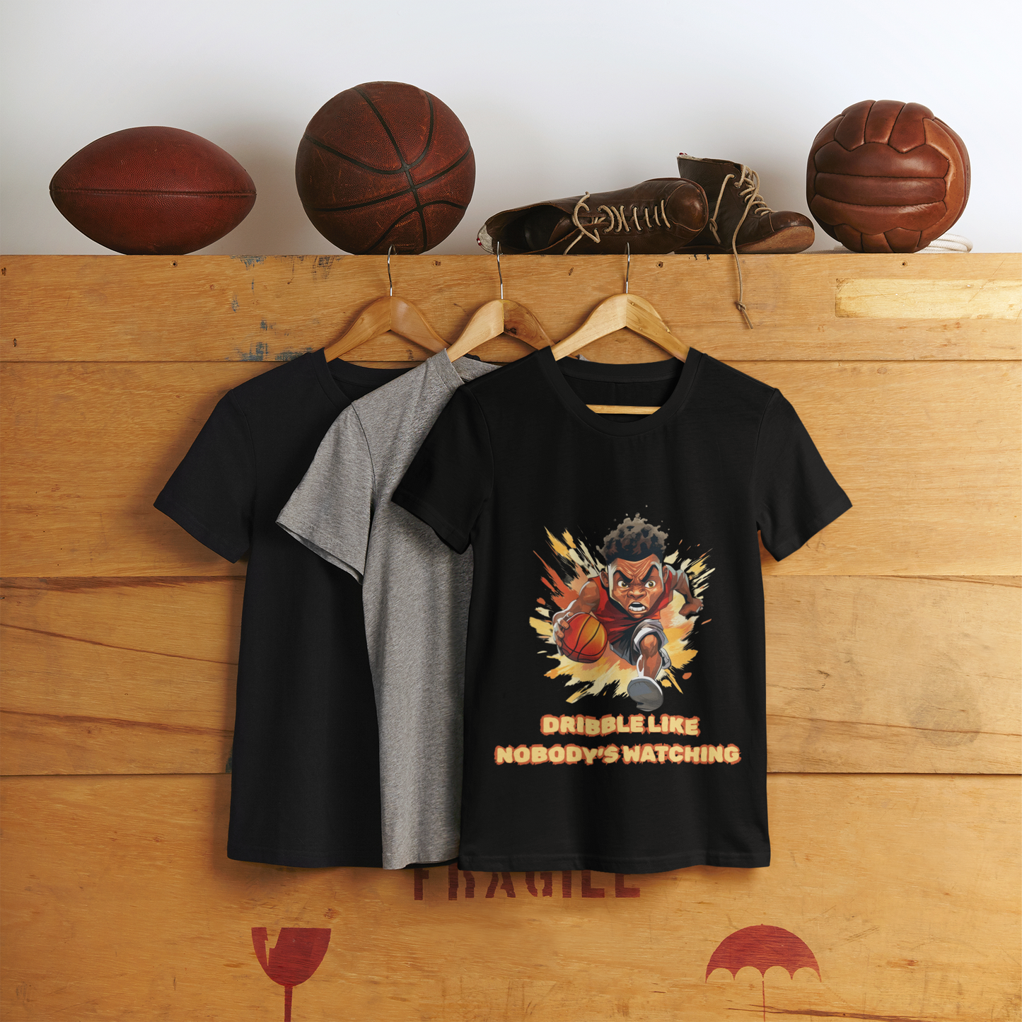 'Dribble Like Nobody's Watching' Basketball Hero Unisex Heavy Cotton Tee, Sports Shirt, Gift for Athletes, Casual Wear, Birthday Present, Basketball Fan Apparel