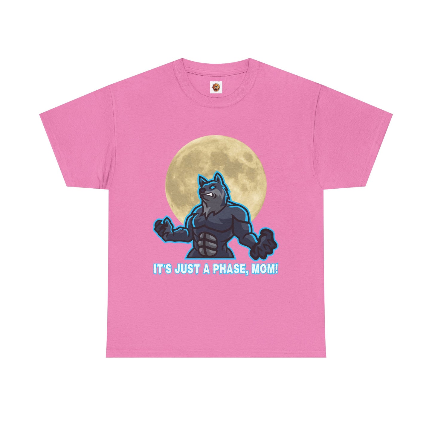 'It's Just A Phase, Mom!' Moon & Werewolf Graphic Tee Shirt T-Shirt – Perfect for Teenagers and Moms! Funny, Horror, Scary, Gothic, Halloween, Geek, Nerd