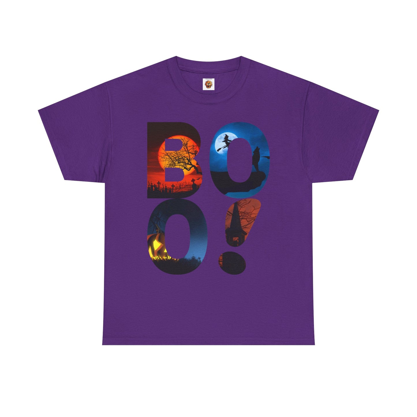 Cute Funny Halloween Boo! Unisex Heavy Cotton Tee Shirt T-Shirt - For Horror Lovers, Scary, Geek, Nerd