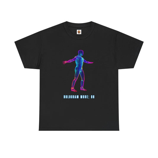 3D Futuristic Hologram Tee Shirt - Unisex Heavy Cotton T-Shirt, Retro Graphic Tee, Unique Gift, Sci-Fi Outfits, Geek, Nerd