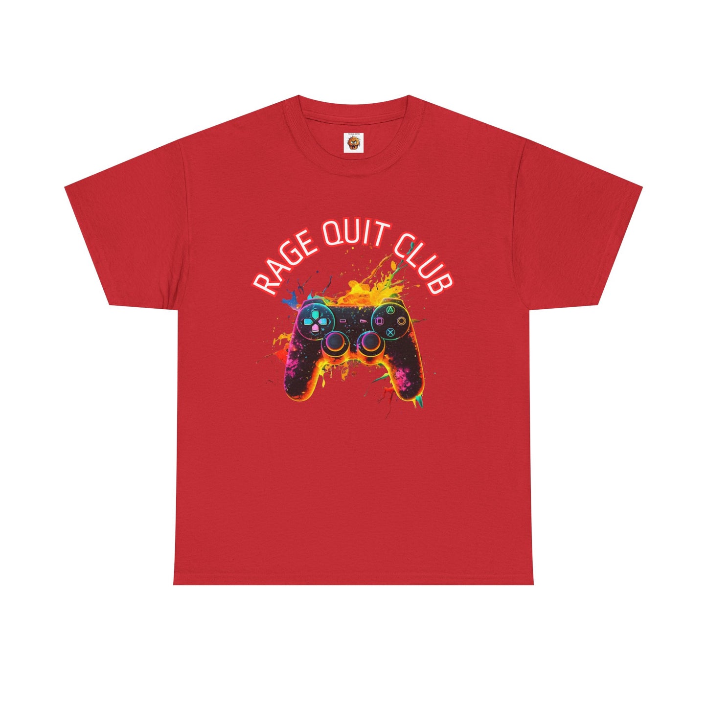 Rage Quit Club Video Game Controller Unisex Heavy Cotton Tee Shirt T-Shirt - Fun Gamer Apparel, Gaming, Geek, Nerd