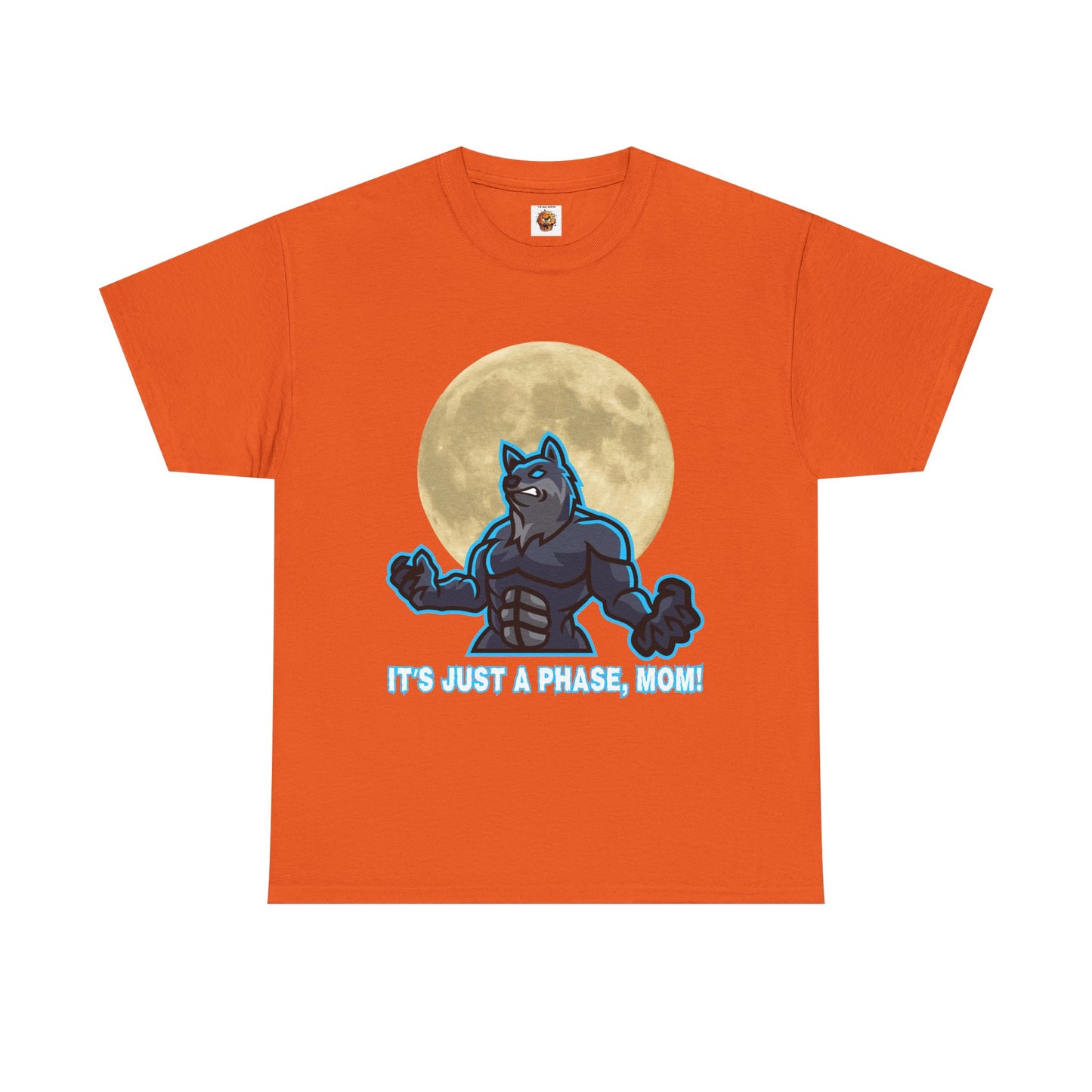 'It's Just A Phase, Mom!' Moon & Werewolf Graphic Tee Shirt T-Shirt – Perfect for Teenagers and Moms! Funny, Horror, Scary, Gothic, Halloween, Geek, Nerd