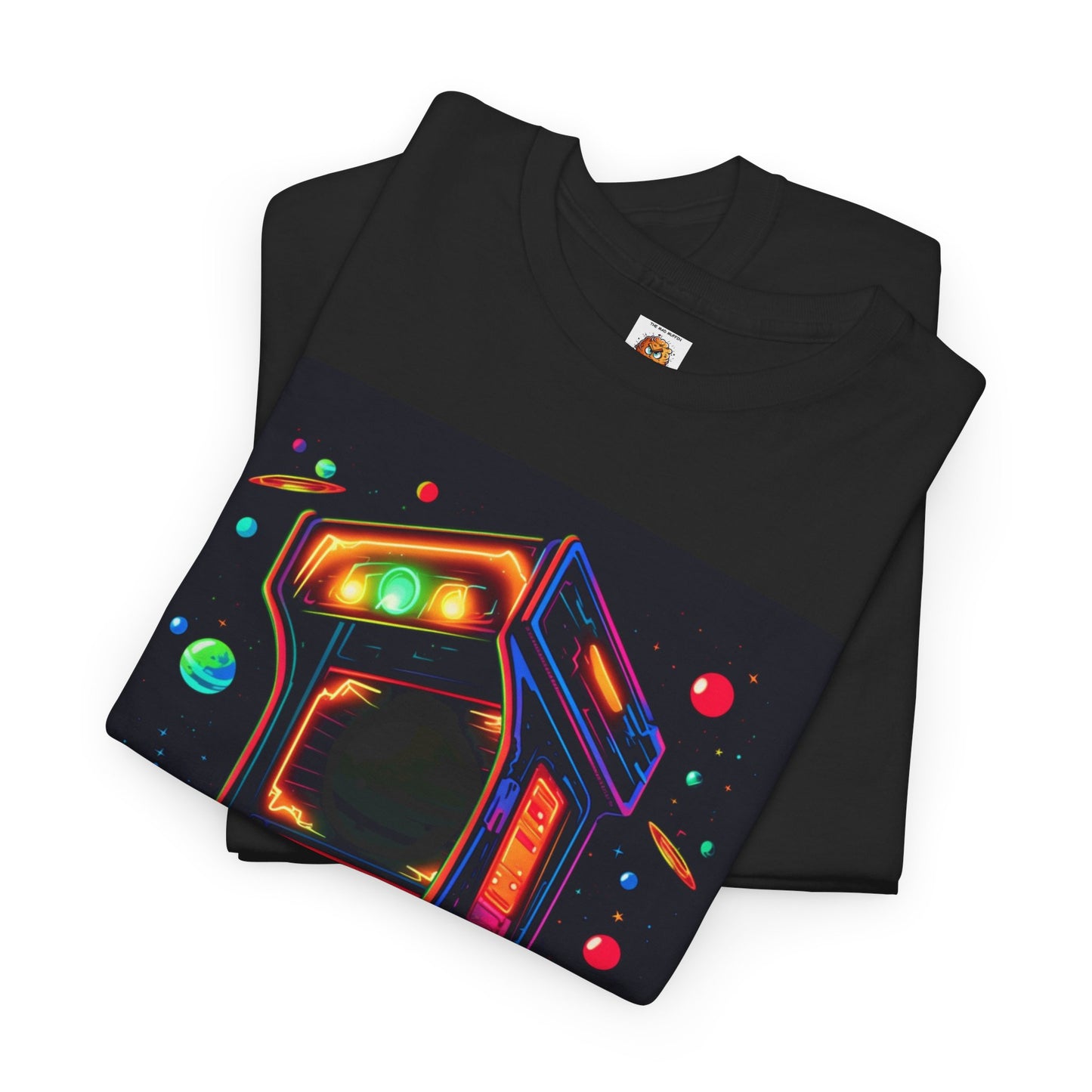 Retro Arcade Video Game Unisex Heavy Cotton Tee Shirt T-Shirt - Gamer, Gaming, Old School, Planets, Geek, Nerd