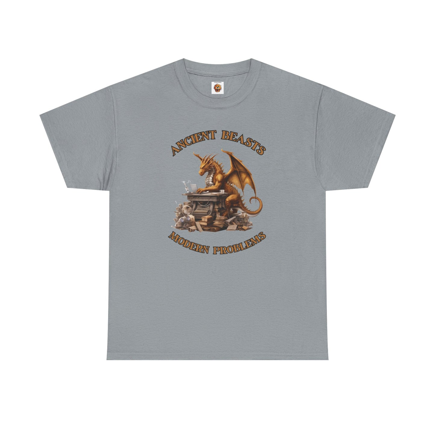 Dragons & Office Work Unisex Heavy Cotton Tee, Perfect Gift for Fantasy Lovers, Bookworms, T-Shirt for Dragon Enthusiasts, DND, RPG, TTRPG, Geek, Nerd, Reader