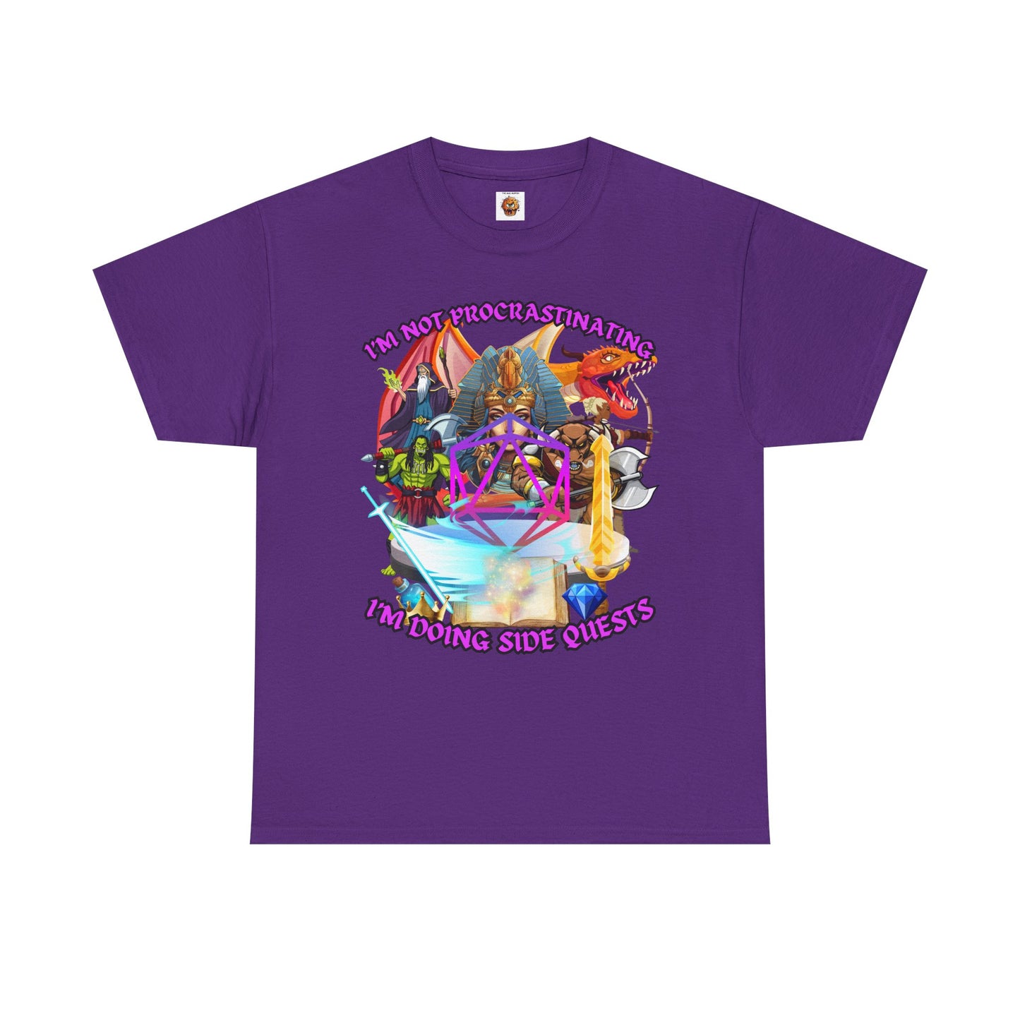 Quirky Funny Graphic Tee - "I'm Not Procrastinating, I'm Doing Side Quests" - Fun Gift for Gamers, Cozy Casual Wear, Summer Vibes, DND, RPG, TTRPG, Geek, Nerd