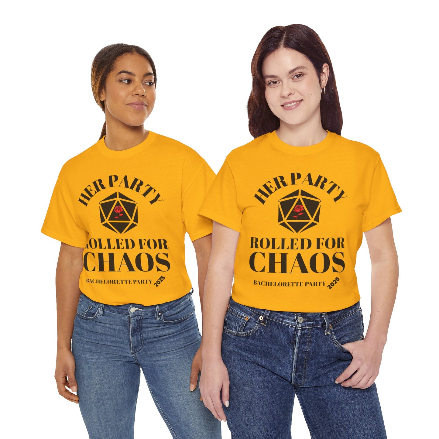 Rolled For Chaos Bachelorette Party 2025 Tee - Unisex Heavy Cotton Shirt, Weeding, Engagement, D&D, DND, RPG, TTRPG, Geek, Nerd