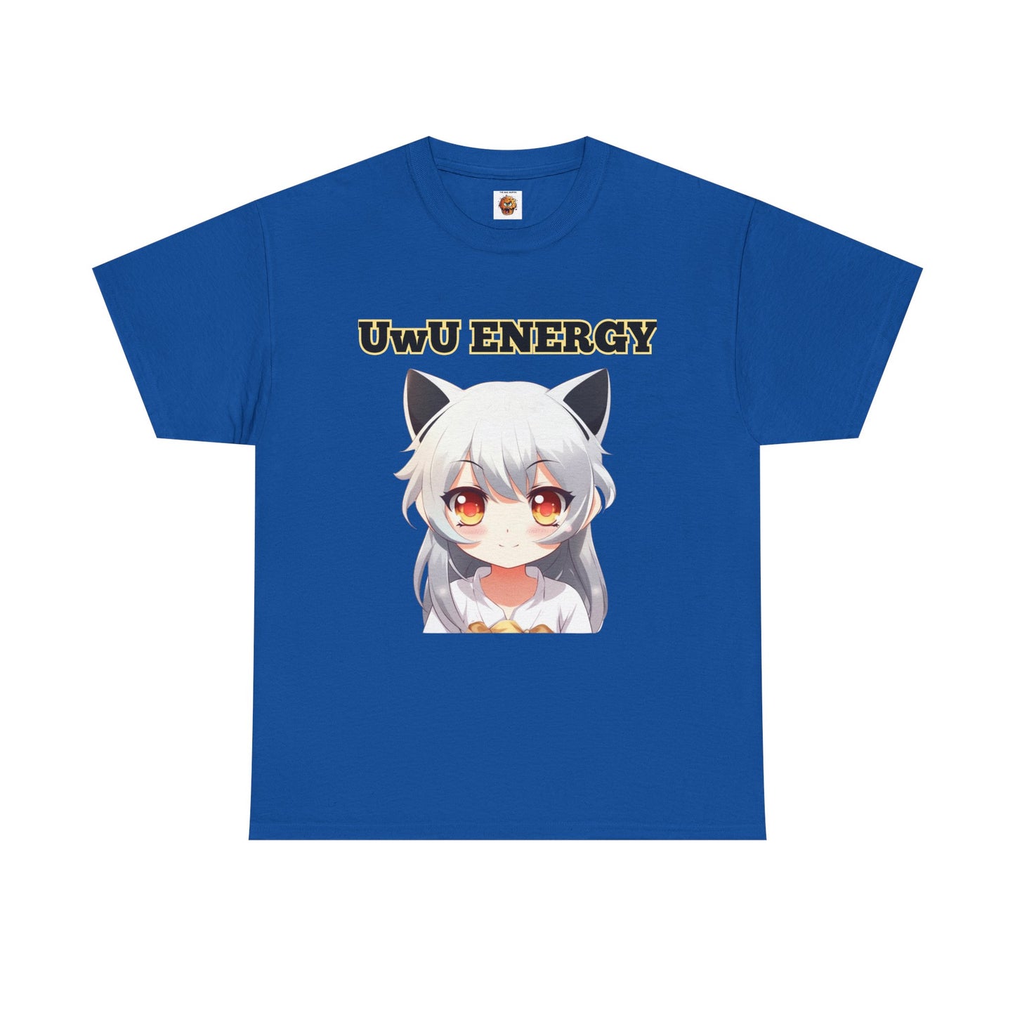 Cute Anime 'UwU ENERGY' Cat Girl Neko Nekomusume Unisex Heavy Cotton Tee Shirt T-Shirt - Weeb, Otaku, Geek, Nerd