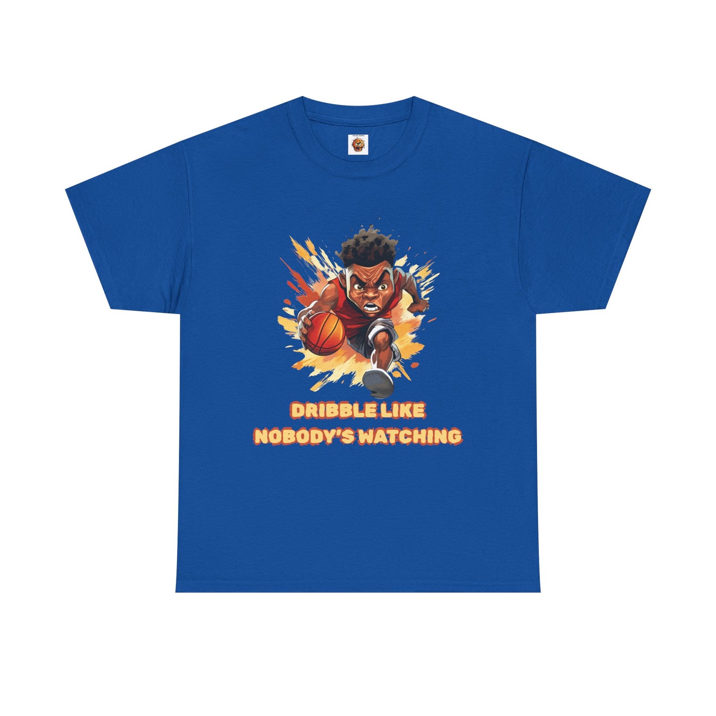'Dribble Like Nobody's Watching' Basketball Hero Unisex Heavy Cotton Tee, Sports Shirt, Gift for Athletes, Casual Wear, Birthday Present, Basketball Fan Apparel