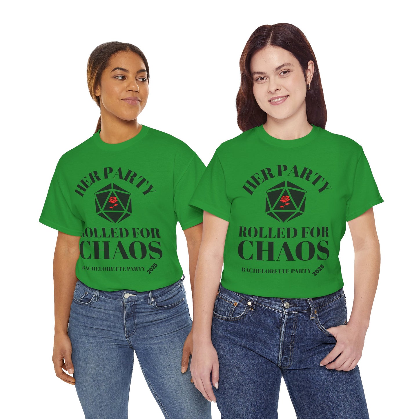 Rolled For Chaos Bachelorette Party 2025 Tee - Unisex Heavy Cotton Shirt, Weeding, Engagement, D&D, DND, RPG, TTRPG, Geek, Nerd