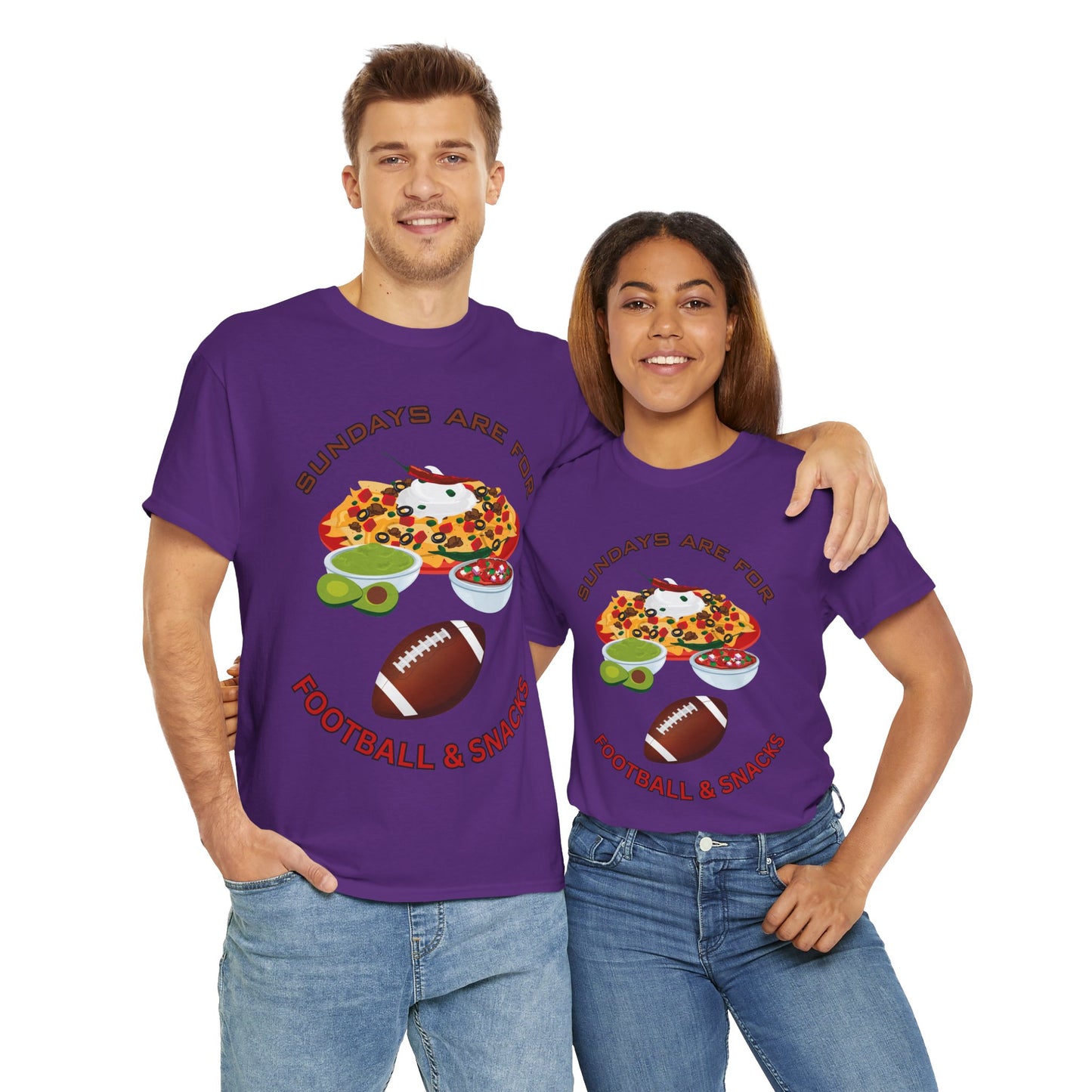 Sundays Are for Football & Snacks Tee, Unisex Cotton Shirt, Game Day Apparel, Fun Gift for Sports Lovers, Weekend Vibes, Super Bowl