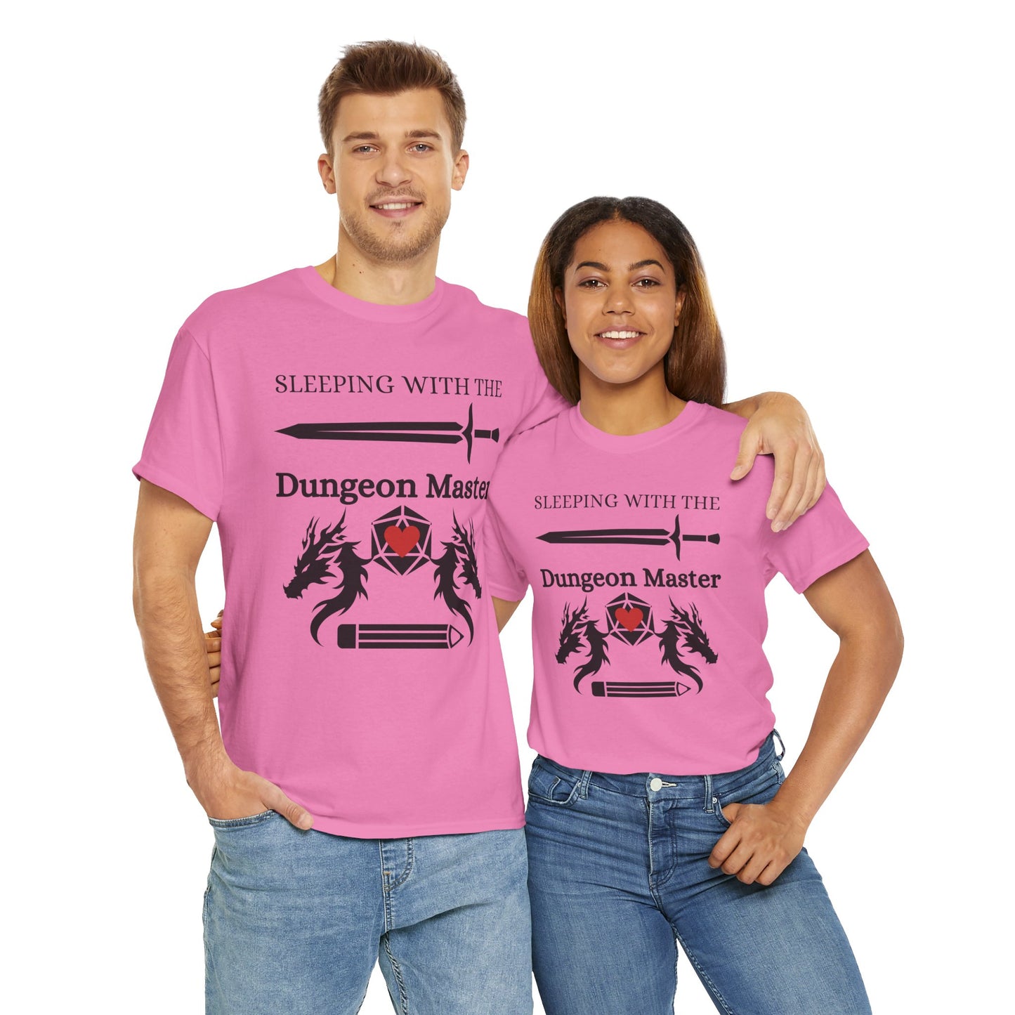 Sleeping with the Dungeon Master Dungeons and Dragons DND Unisex Heavy Cotton Tee Shirt T-Shirt - RPG, TTRPG, Roleplaying, Geek, Nerd