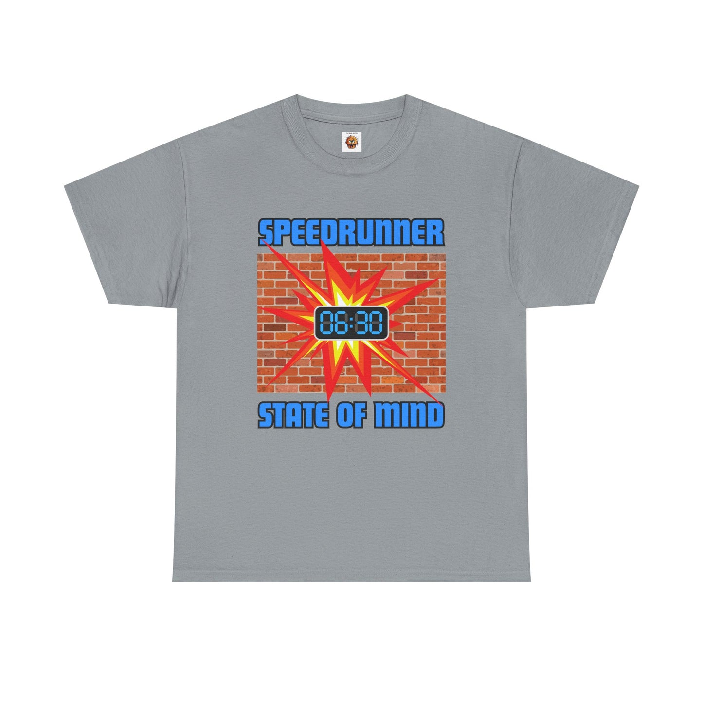Speedrunner State of Mind Blasting Through Walls Unisex Heavy Cotton Tee - Perfect Gift for Gamers, Gaming, Video Game, Geek, Nerd