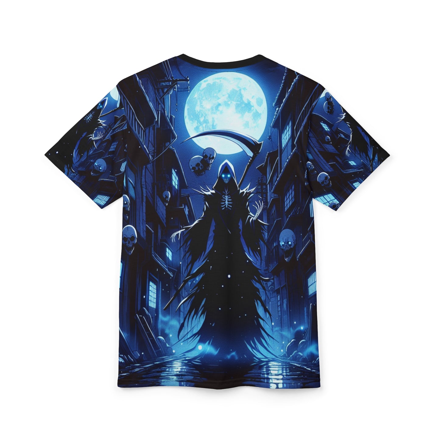 Sinigami Alley At Night Gothic Grim Reaper Tee, Halloween Shirt, Unisex Horror T-Shirt, Spooky Aesthetic Style - Shonen Anime, Weeb, Otaku, Geek, Nerd