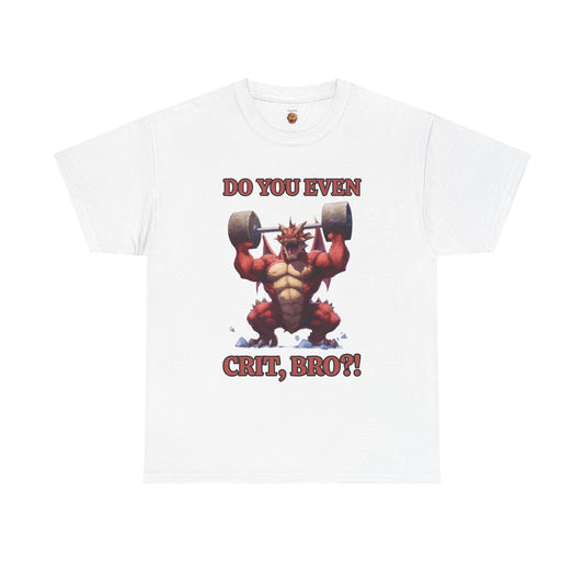 Muscle Tee for D&D Enthusiasts | Gym Humor | Do You Even Crit Bro? | Workout Gift | Unisex Heavy Cotton Tee, Funny Gym Shirt, DND, RPG, TTRPG, Geek, Nerd, Dragon