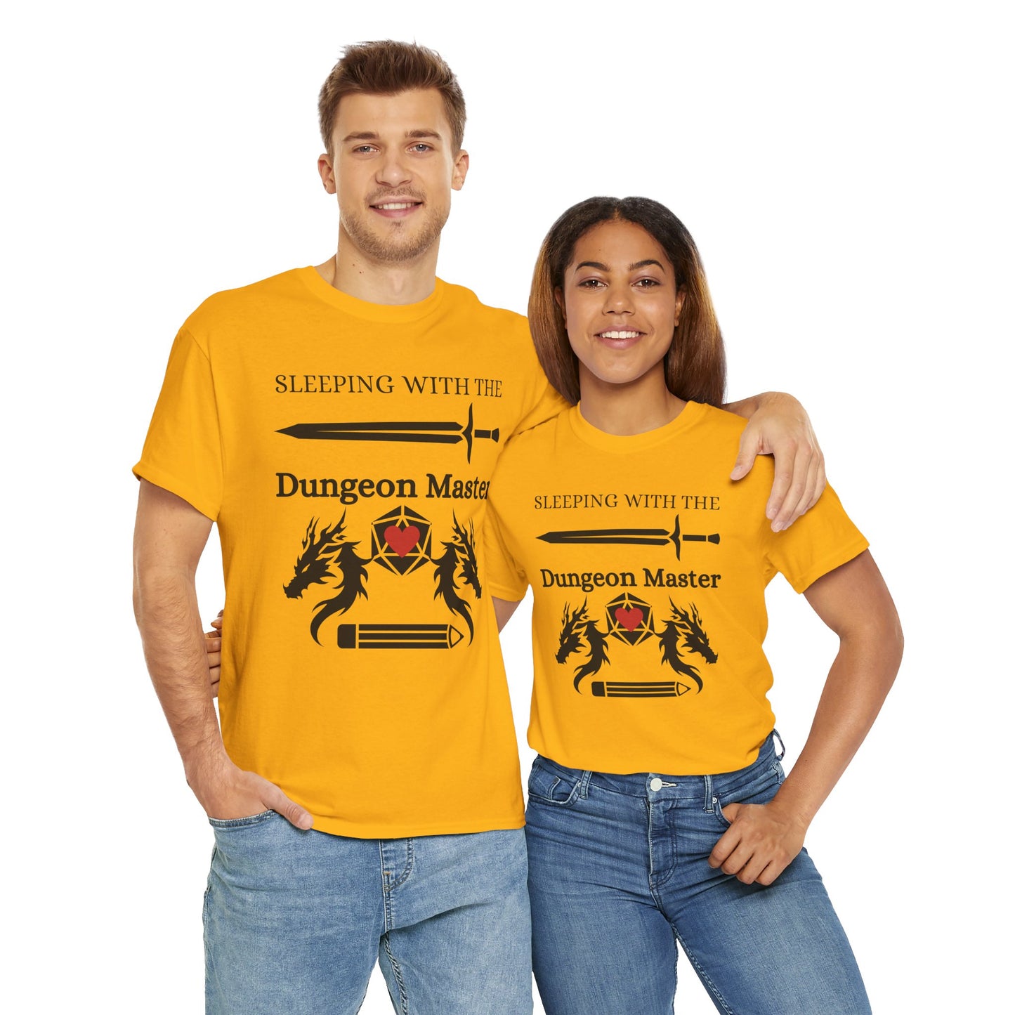 Sleeping with the Dungeon Master Dungeons and Dragons DND Unisex Heavy Cotton Tee Shirt T-Shirt - RPG, TTRPG, Roleplaying, Geek, Nerd