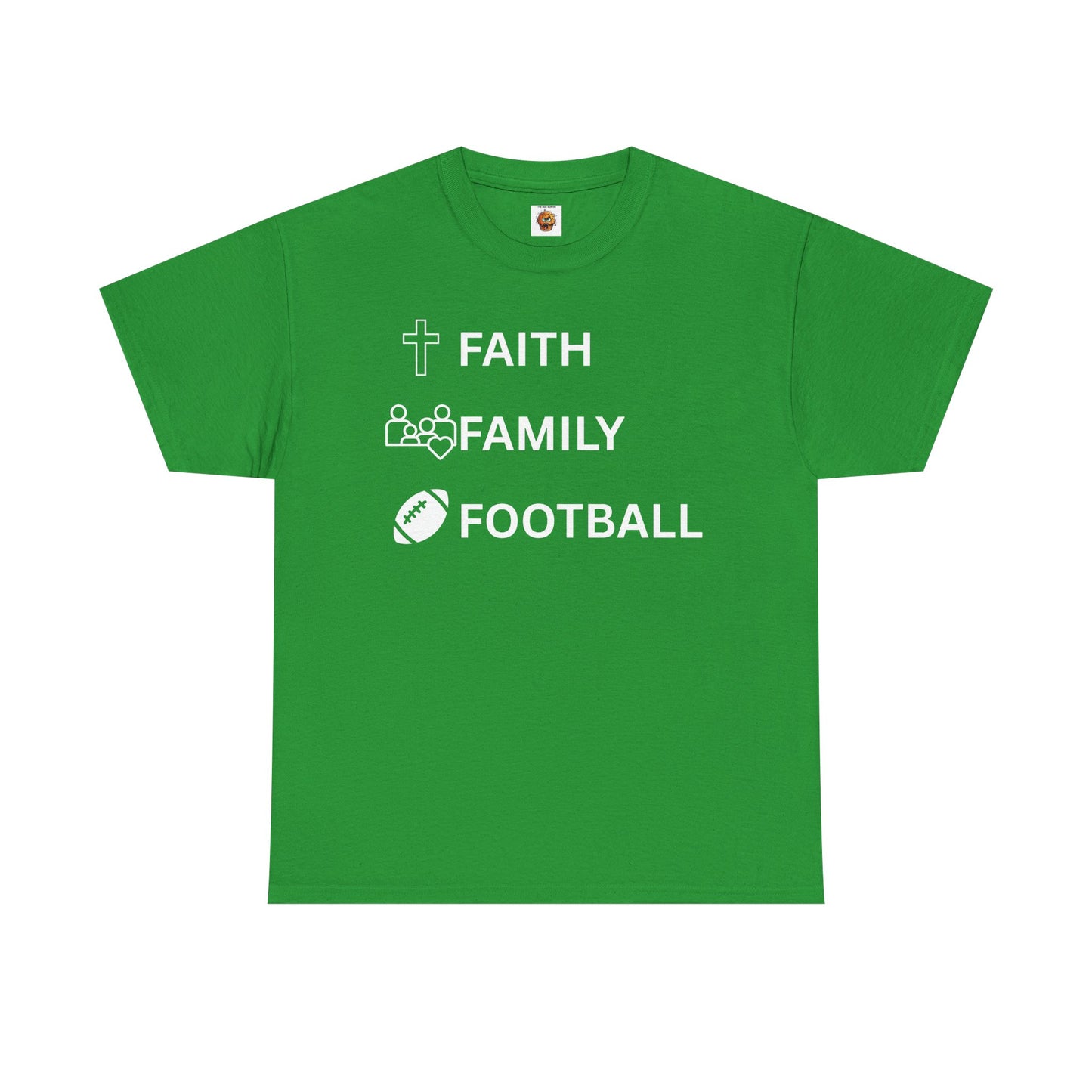 Faith, Family, Football Unisex Comfortable Cotton Tee for Casual Days, Gift for Friends, Weekend Wear, Relaxed Style, Unisex Graphic Tee