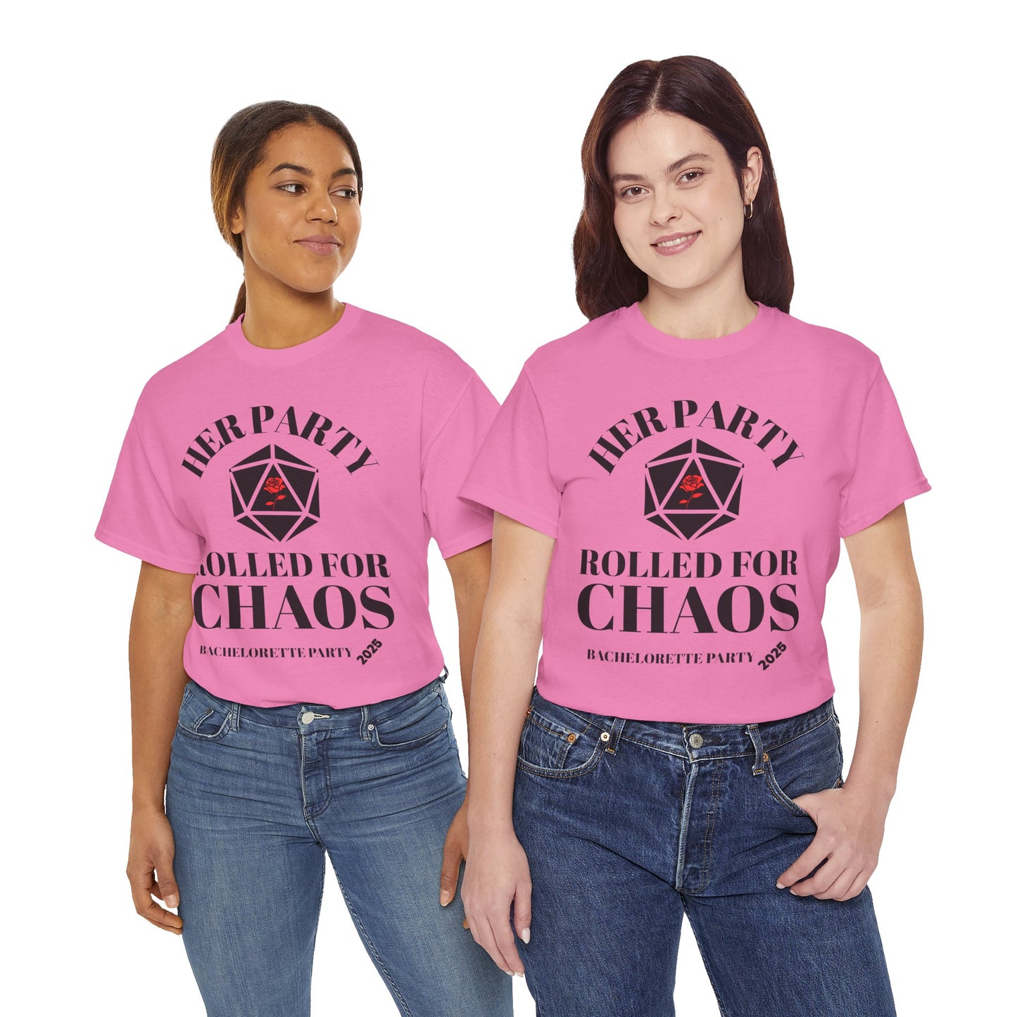 Rolled For Chaos Bachelorette Party 2025 Tee - Unisex Heavy Cotton Shirt, Weeding, Engagement, D&D, DND, RPG, TTRPG, Geek, Nerd