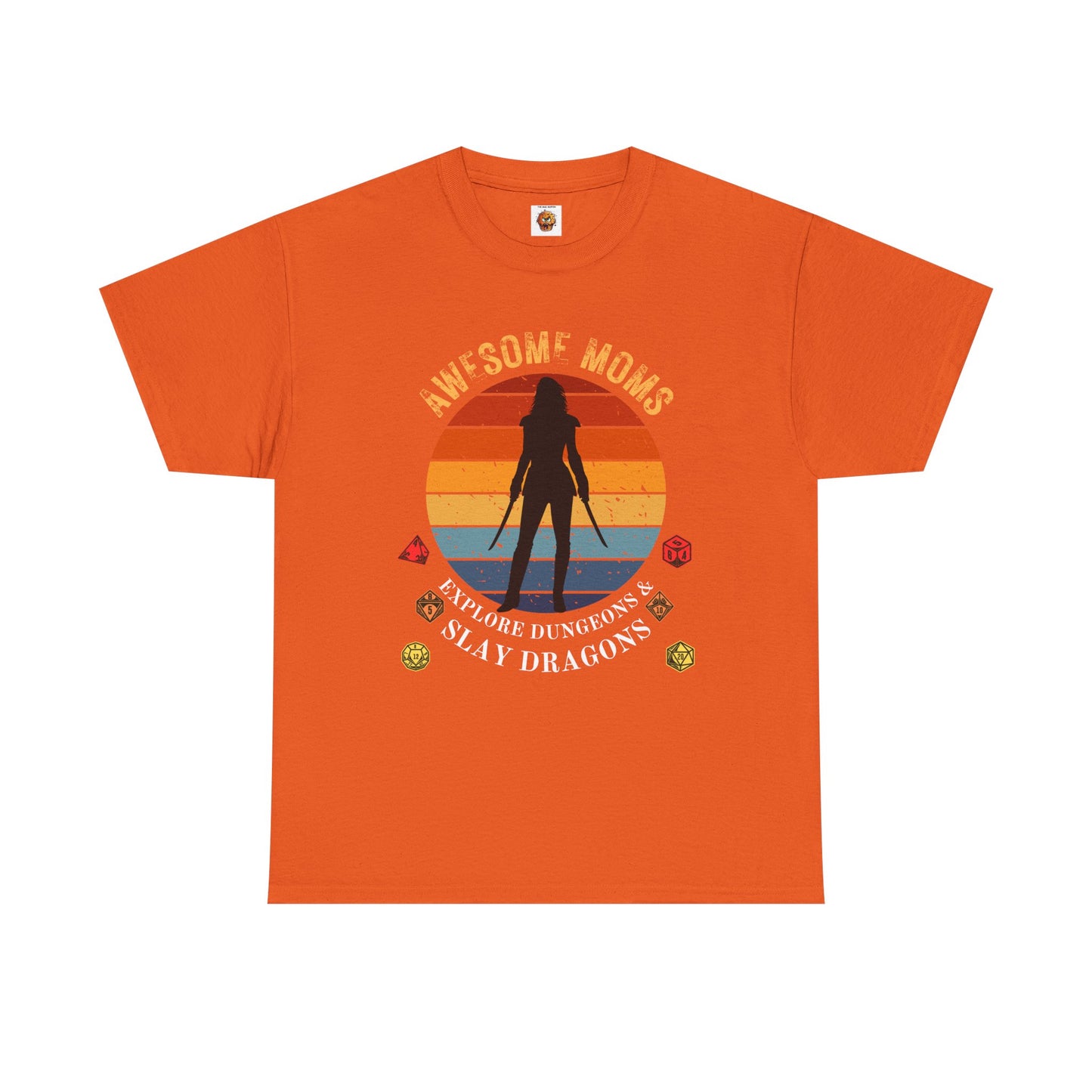Awesome Moms Play Dungeons & Dragons DND Unisex Heavy Cotton Tee Shirt - RPG, TTRPG, Roleplaying, T-Shirt, Mother's Day, Geek, Nerd