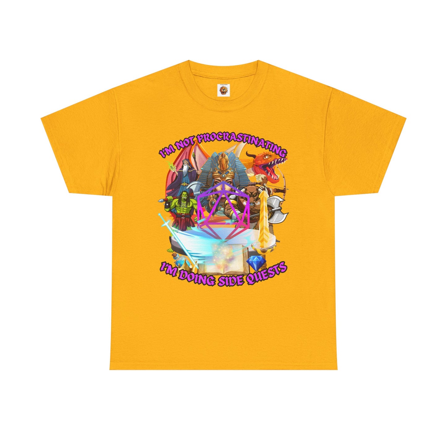 Quirky Funny Graphic Tee - "I'm Not Procrastinating, I'm Doing Side Quests" - Fun Gift for Gamers, Cozy Casual Wear, Summer Vibes, DND, RPG, TTRPG, Geek, Nerd