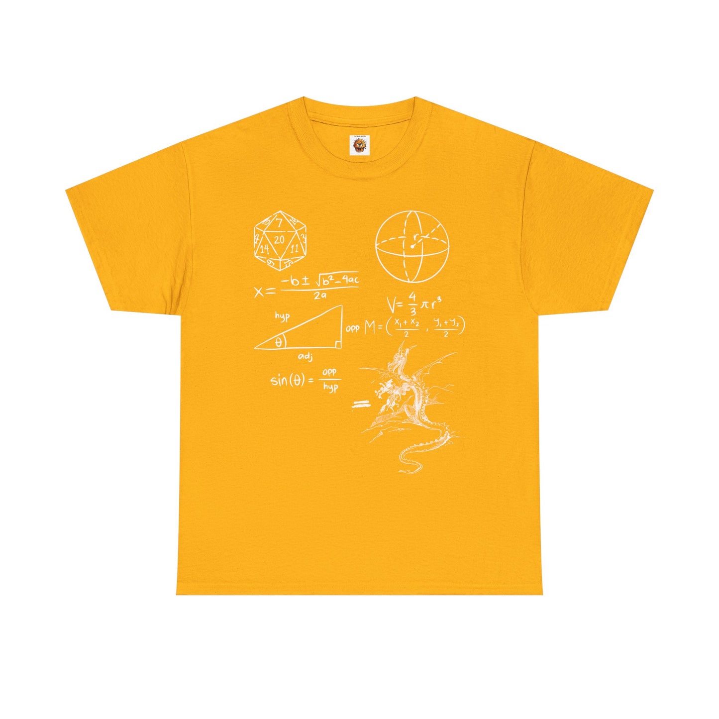'The Science Of A D20' Mathematical Dungeon & Dragon Tee | Science Shirt for Nerds, Gifts for Geeks, Math Lover Apparel, Unisex Cotton Top, DND, RPG, TTRPG, Nerd, Dice