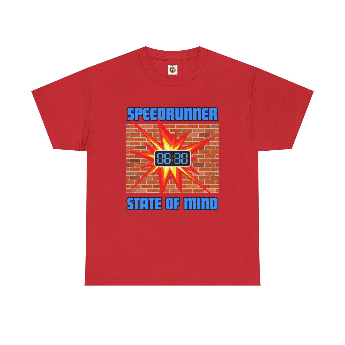 Speedrunner State of Mind Blasting Through Walls Unisex Heavy Cotton Tee - Perfect Gift for Gamers, Gaming, Video Game, Geek, Nerd