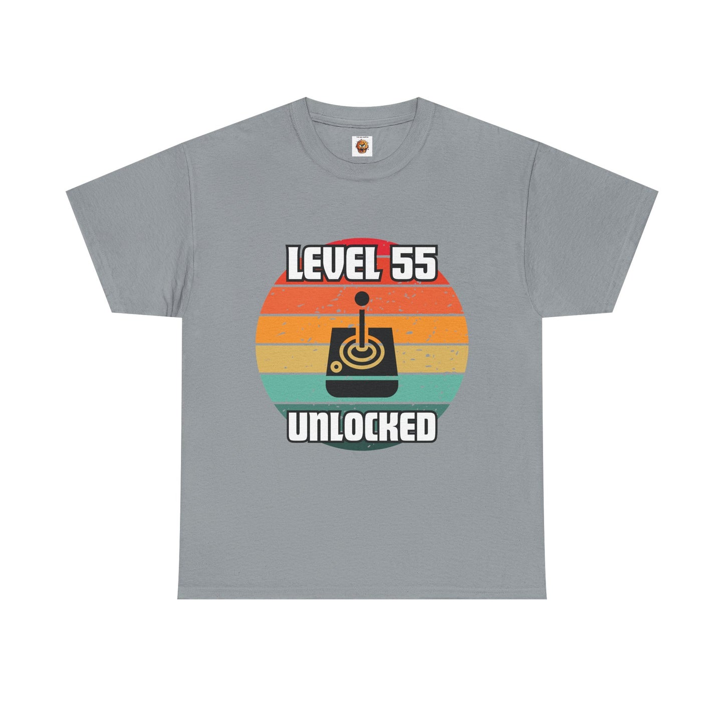 Gaming Level 55 Unlocked Tee - Unisex Heavy Cotton T-Shirt, Video Game, Gamer, Happy Birthday Shirt, Geek, Nerd, Retro